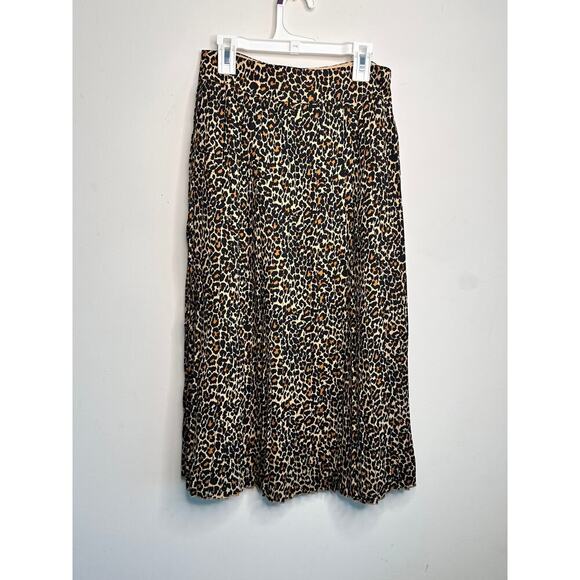 J. Crew pleated animal print skirt 0 - Picture 1 of 6